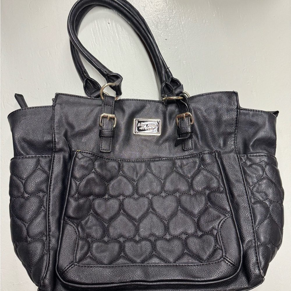 Betsey Johnson Over the Shoulder Bag Black - Picture 1 of 7